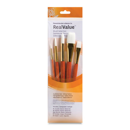 Set of 5 White Taklon Brushes (No. 9152)