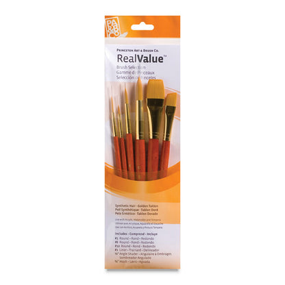 Set of 6 Golden Taklon Brushes (No. 9153)