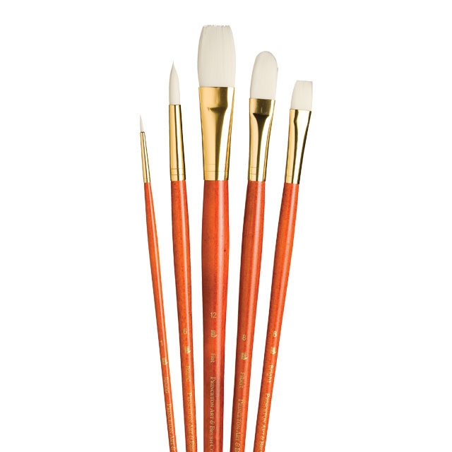 Set of 5 White Taklon Brushes (No. 9155)