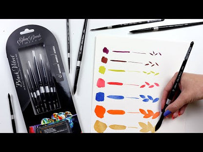 Silver Brush Black Velvet Watercolor Brush Set - Must-Have Rounds Set of 7