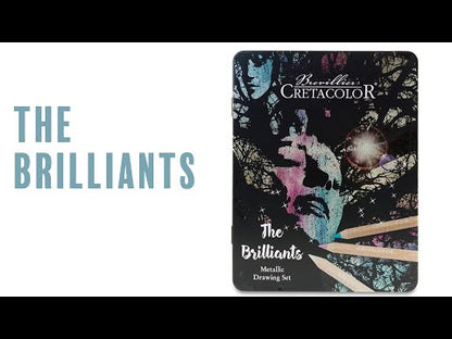 Cretacolor Metallic Colored Pencil Drawing Set, The Brilliants