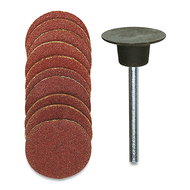 Proxxon Sanding Pad with Sanding Discs - 120 and 150 grit, 45/64"