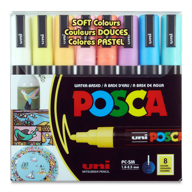 Paint Marker Soft Pastel Colors Set of 8, Medium Tip