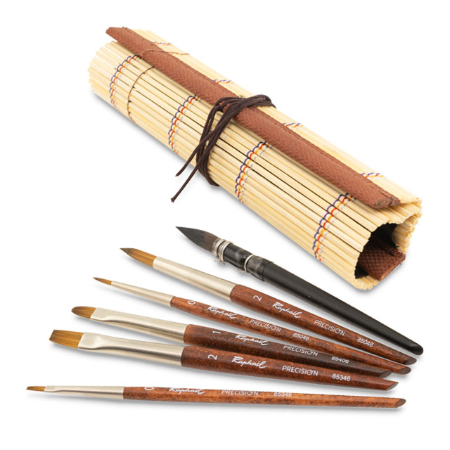 Raphaël Mini Travel Brush Set in Bamboo Wrap