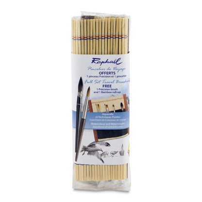 Raphael Mini Travel Brush Set in Bamboo Wrap