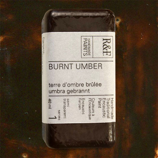 R&F Encaustic Paint - Burnt Umber, 40 ml