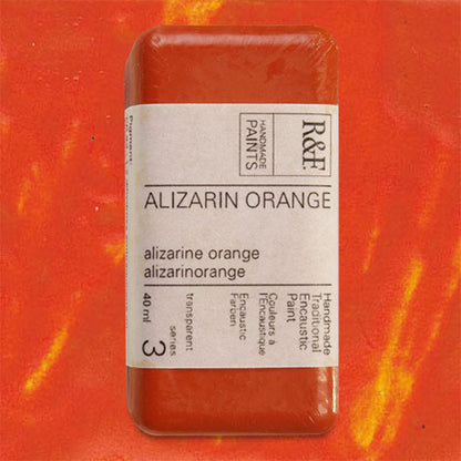 R&F Encaustic Paint - Alizarin Orange, 40 ml