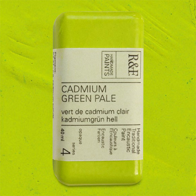 R&F Encaustic Paint - Cadmium Green Pale, 40 ml