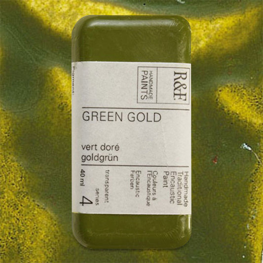 R&F Encaustic Paint - Green Gold, 40 ml