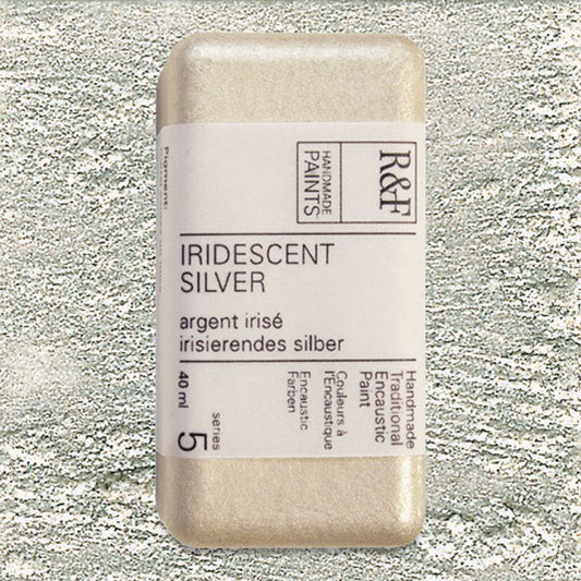 R&F Encaustic Paint - Iridescent Silver, 40 ml