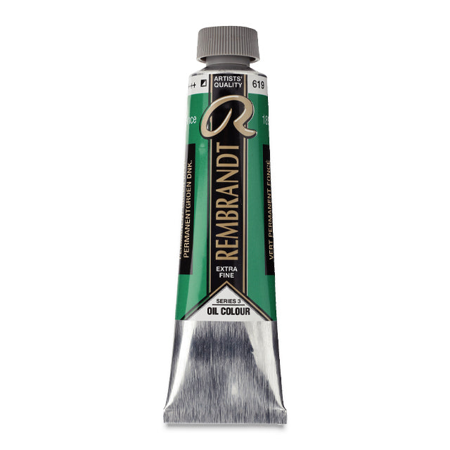 Rembrandt Artists' Oil Color, Permanent Green Deep, 40 ml.