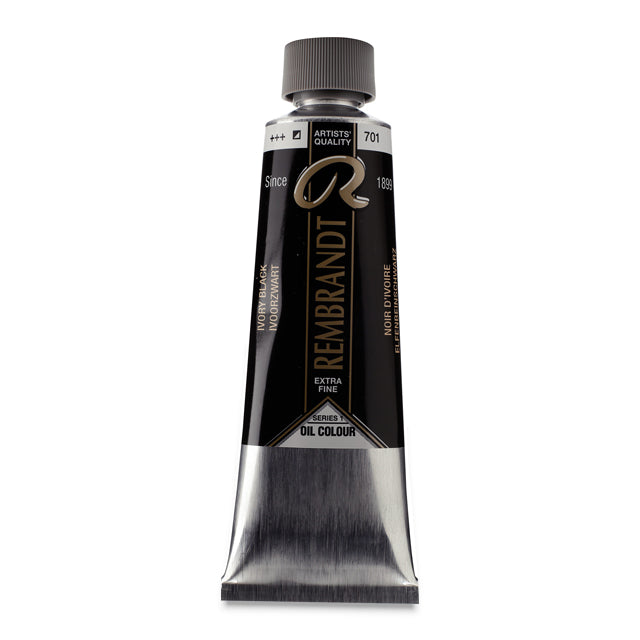 Rembrandt Artists' Oil Color, Ivory Black, 150 ml.