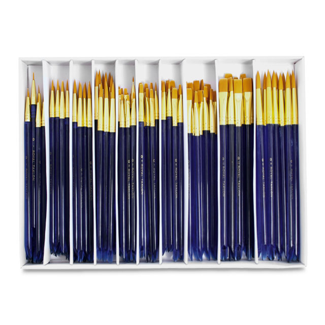 Detail Round/Flat Brush Assortment, Golden Taklon