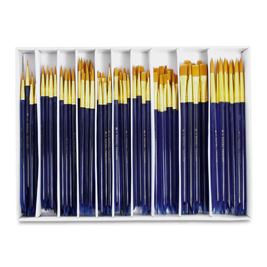 Detail Round/Flat Brush Assortment, Golden Taklon