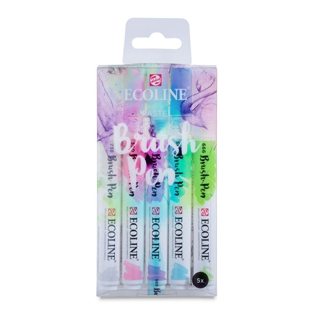 Watercolor Brush Pens, Pastel Hues Set of 5