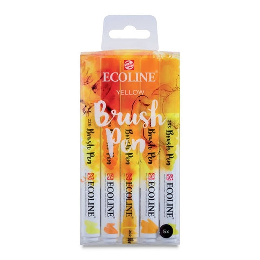 Watercolor Brush Pens, Yellow Hues Set of 5