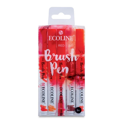 Watercolor Brush Pens, Red Hues Set of 5