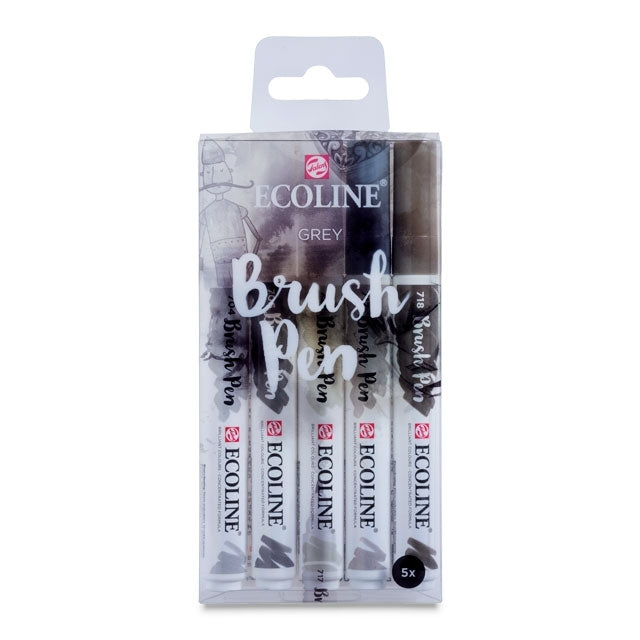 Watercolor Brush Pens, Grey Hues Set of 5