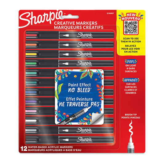 Sharpie Creative Acrylic Marker Brush Tip Set of 12