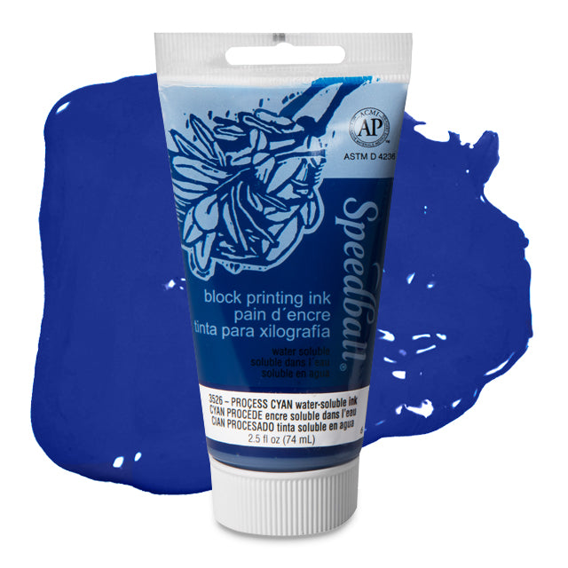 Block Printing Ink, Process Cyan, 2-1/2 oz. tube