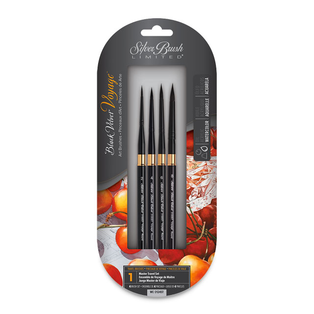 Black Velvet Voyage Travel Brush Set of 4