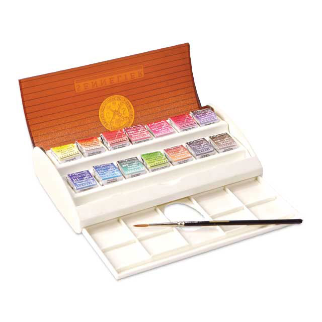 Sennelier French Artists' Watercolor Half Pan Travel Set of 14