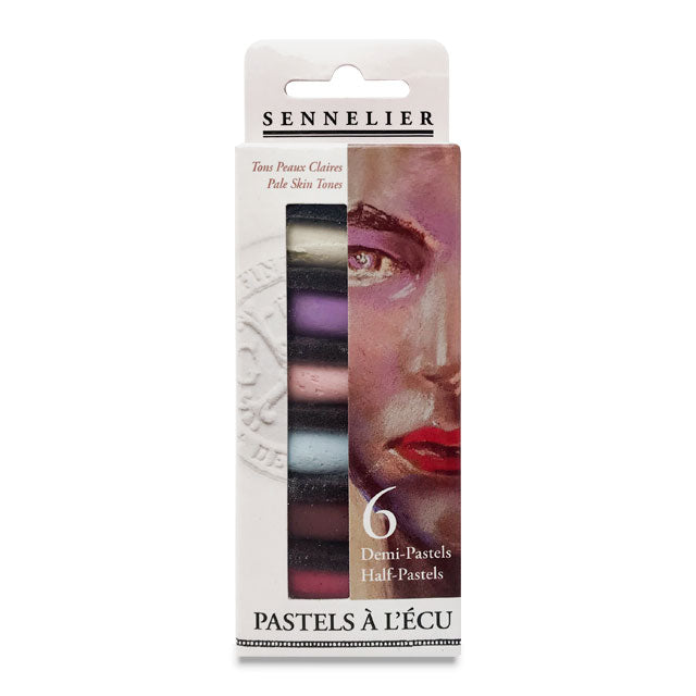 Soft Pastel Set of 6 - Pale Skin Tones, Half-Sticks