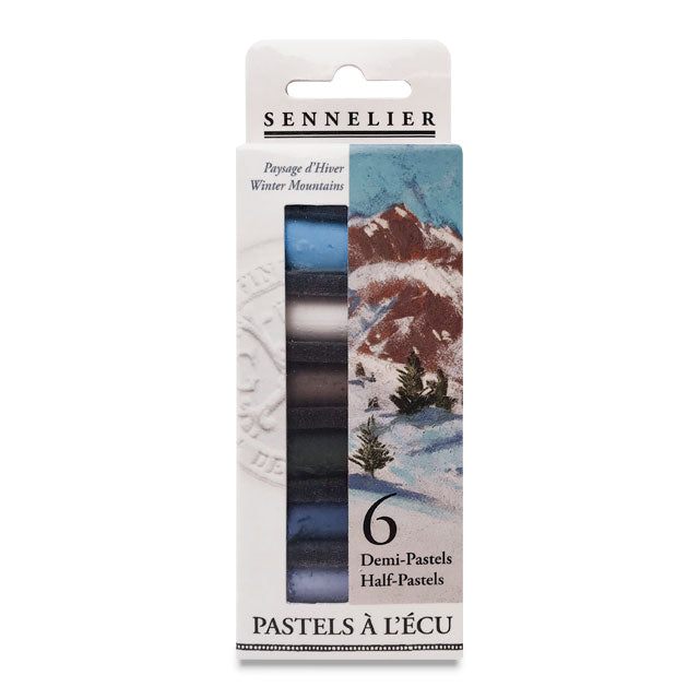 Soft Pastel Set of 6 - Winter Mountains, Half-Sticks