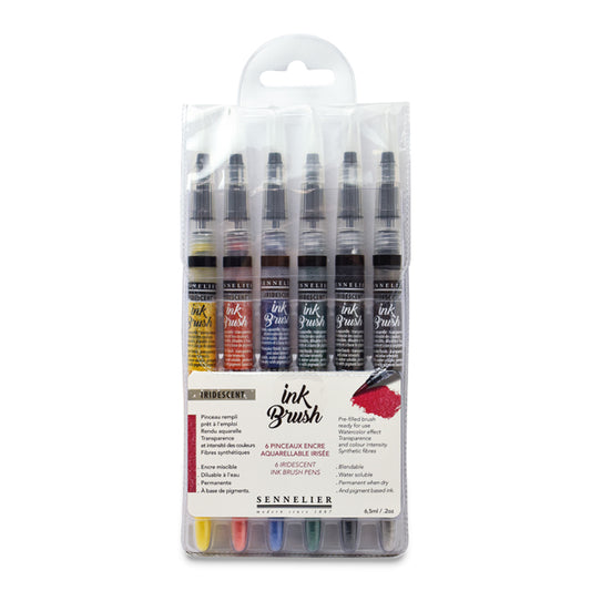 Ink Brushes - Iridescent Colors, Set of 6