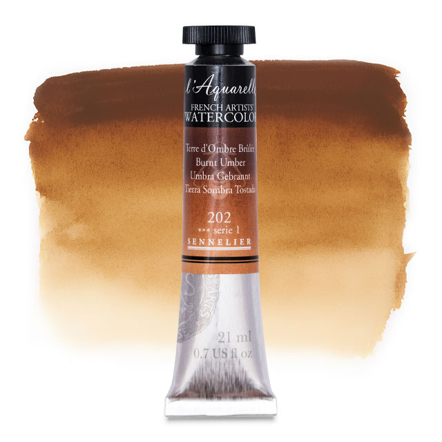 Artists' Watercolor, Burnt Umber, 21 ml.