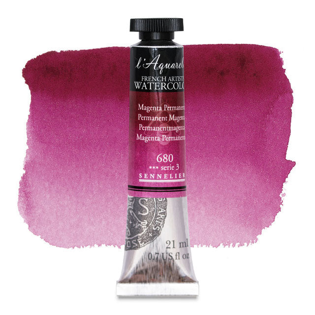 Artists' Watercolor, Permanent Magenta, 21 ml.