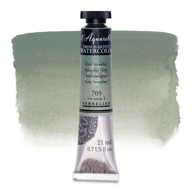 Artists' Watercolor, Sennelier Grey, 21 ml.