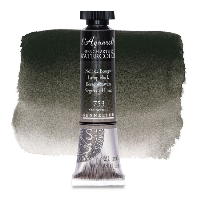 Artists' Watercolor, Lamp Black, 21 ml.