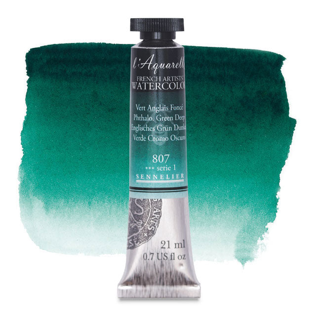 Artists' Watercolor, Phthalo Green Deep, 21 ml.