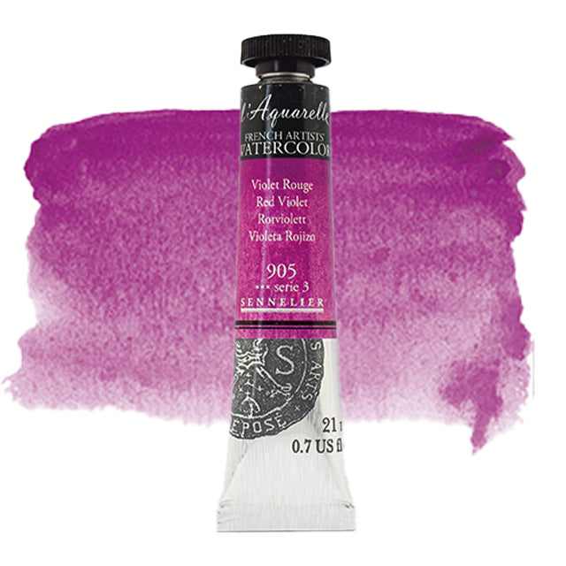 Sennelier French Artists' Watercolor, Red Violet, 21 ml.