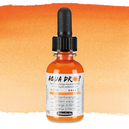 Schmincke Aqua Drop Liquid Watercolor - Brilliant Orange, 30 ml