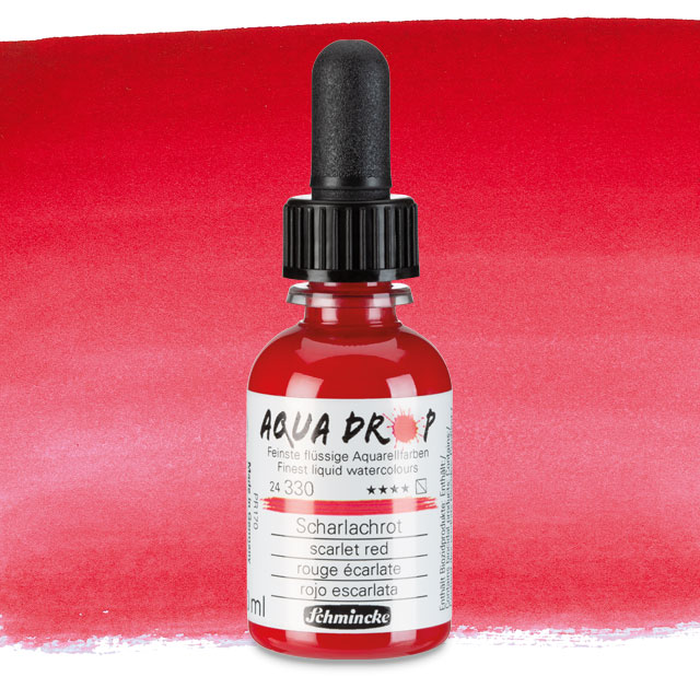 Aqua Drop Liquid Watercolor - Scarlet Red, 30 ml.