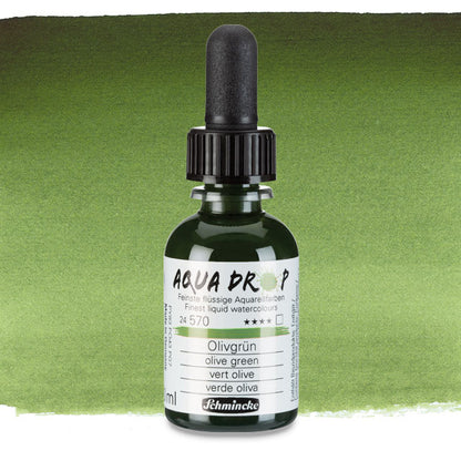 Schmincke Aqua Drop Liquid Watercolor - Olive Green, 30 ml