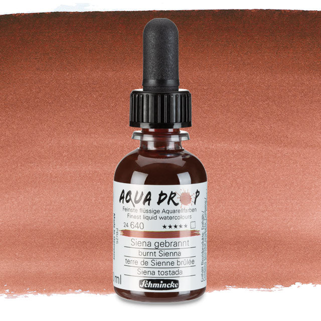 Schmincke Aqua Drop Liquid Watercolor - Burnt Sienna, 30 ml