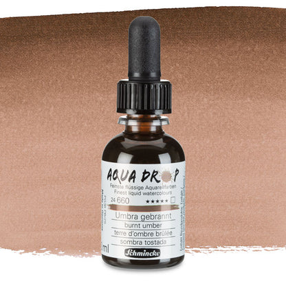 Schmincke Aqua Drop Liquid Watercolor - Burnt Umber, 30 ml