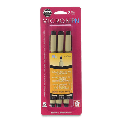 Pigma Micron Pen PN, Black, Pkg. of 3