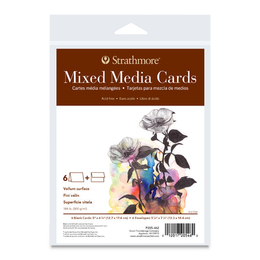 Strathmore 400 Series Mixed Media Cards - 5" x 6-7/8", 6 Pack