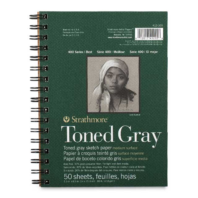 Toned Sketch Journal, Cool Gray, 5-1/2" x 8-1/2"