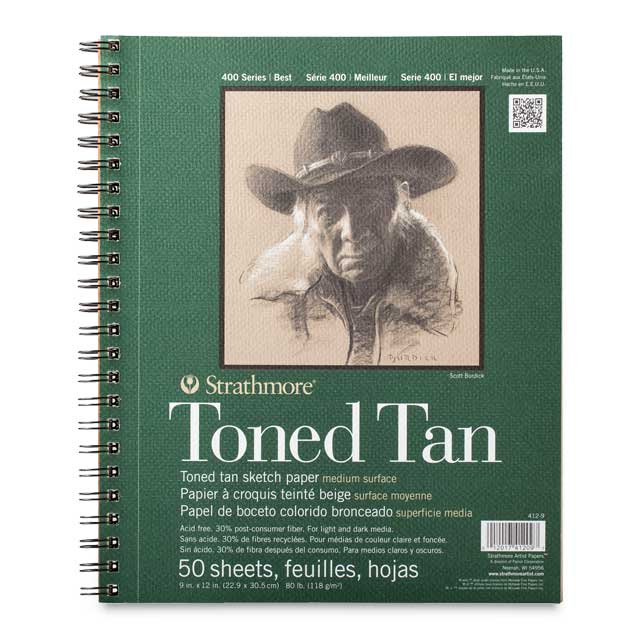 Toned Sketch Journal, Warm Tan, 9" x 12"