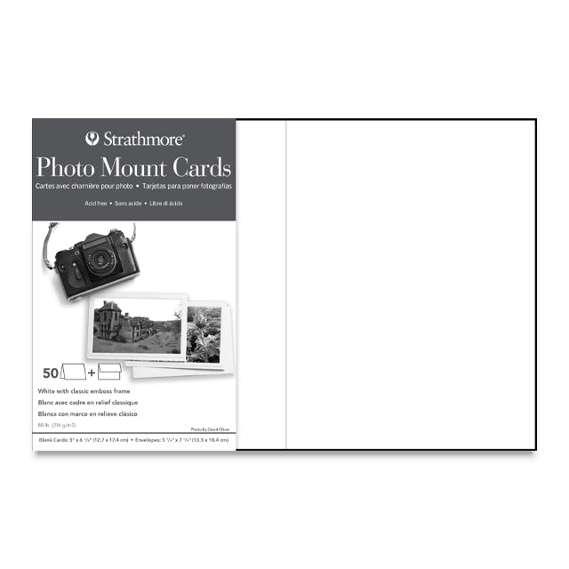 Strathmore Photo Mount Cards with Classic Emboss, 50 pack