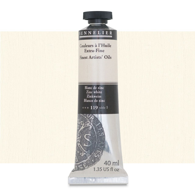 Sennelier Artists' Extra-Fine Oil, Zinc White, 40 ml.