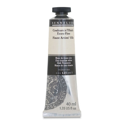 Sennelier Artists' Extra-Fine Oil, Zinc Titanium White, 40 ml.