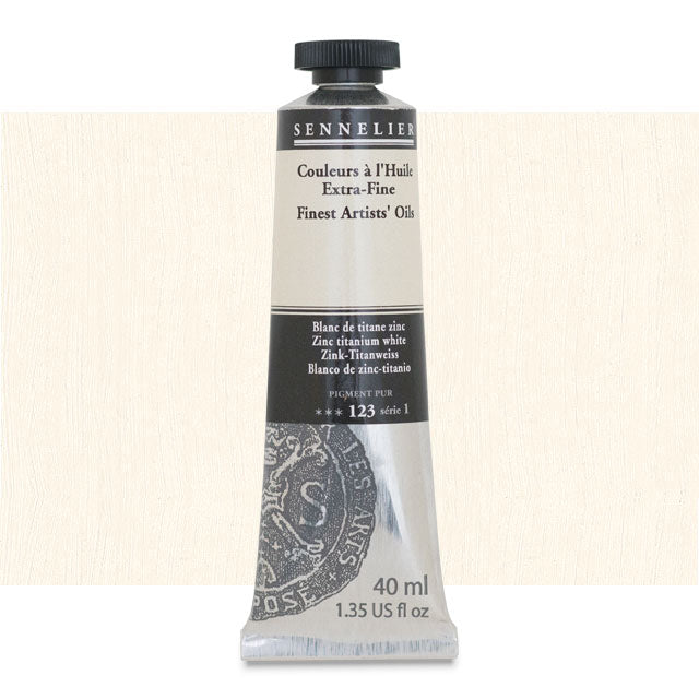 Sennelier Artists' Extra-Fine Oil, Zinc Titanium White, 40 ml.