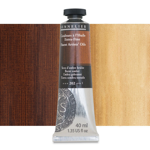 Sennelier Artists' Extra-Fine Oil, Burnt Umber, 40 ml.