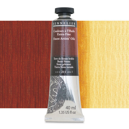 Sennelier Artists' Extra-Fine Oil, Burnt Sienna, 40 ml.